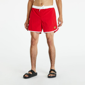 Pánské koupací šortky Urban Classics Retro Swimshorts Red/ White