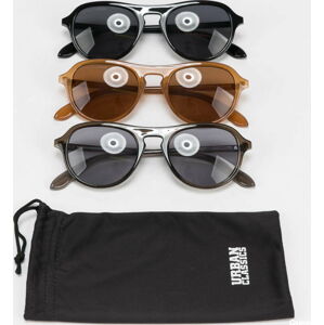 Sluneční brýle Urban Classics Sunglasses Kalimantam 3-Pack černé / šedé / hnědé