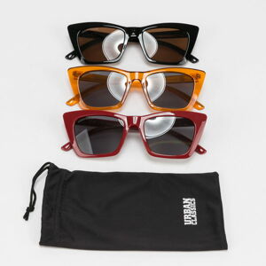 Sluneční brýle Urban Classics Sunglasses Tilos 3-Pack Black/ Orange/ Red