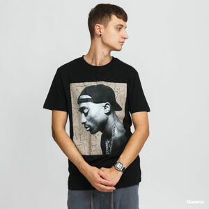 Tričko s krátkým rukávem Urban Classics Tupac Cracked Background Tee Black