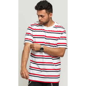 Tričko s krátkým rukávem Urban Classics Yarn Dyed Skate Stripe Tee bílé / červené / navy