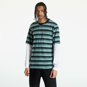 Pánské tričko Wasted Paris Age Stripes T-shirt zelené / bíle / černé